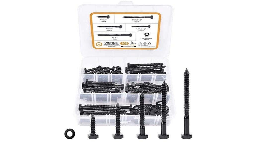 108 piece hex bolt set