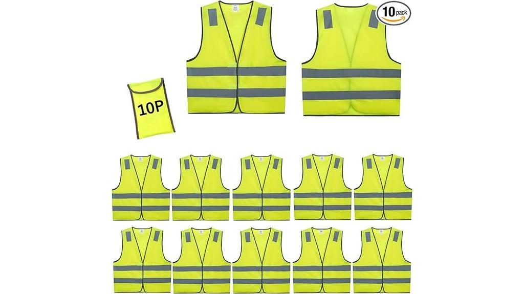10 pack reflective vests