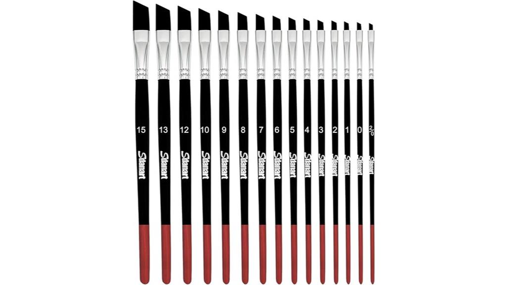 15 piece angled brush set