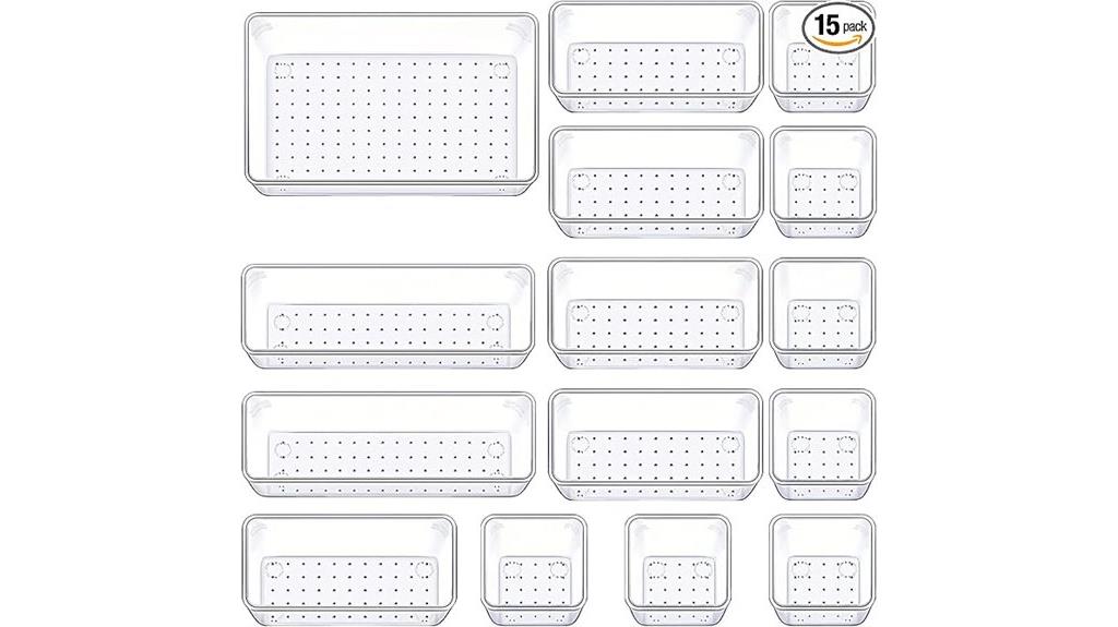 15 piece drawer organizer set