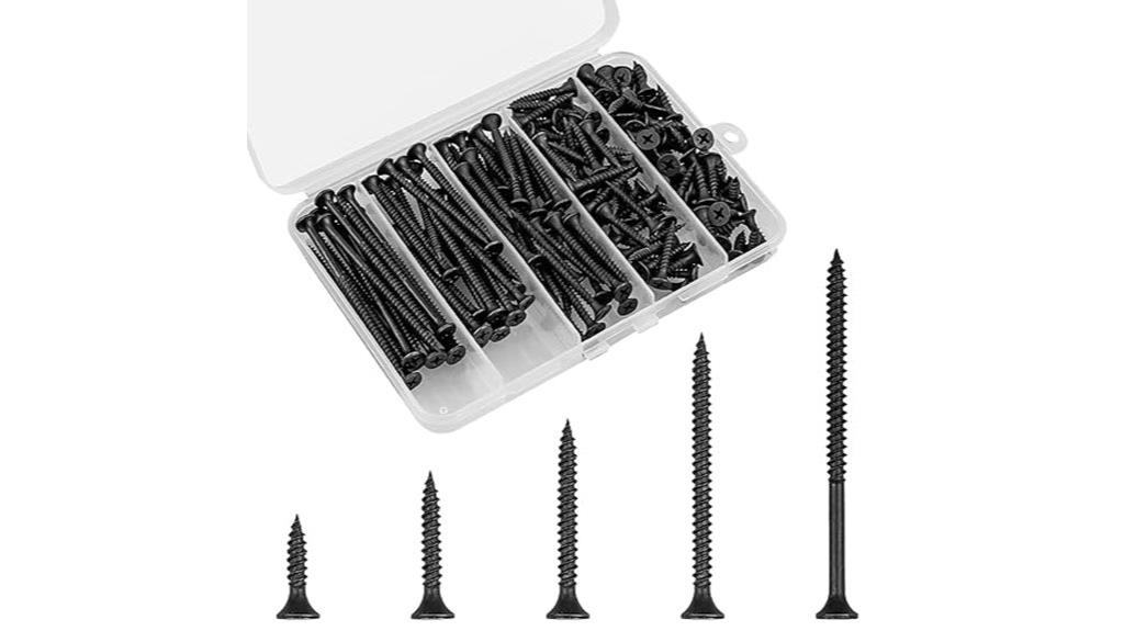 168 piece black screw set