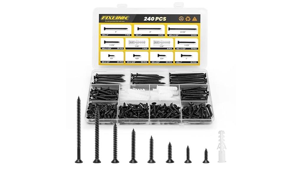 240 black wood screws