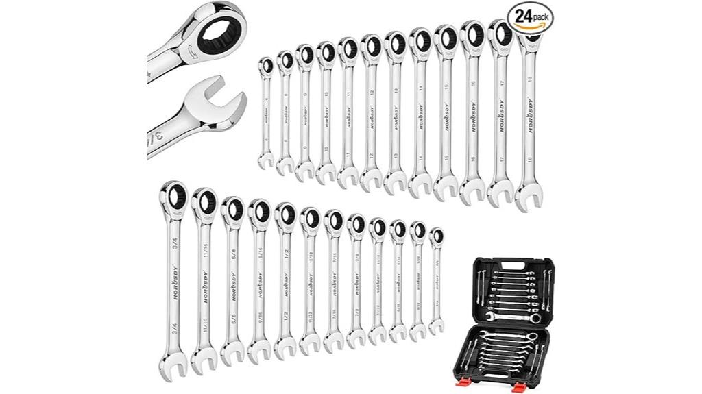 24 piece ratcheting wrench set