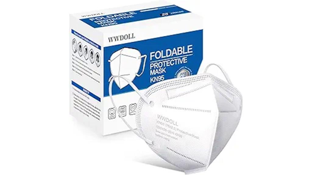 25 pack white kn95 masks