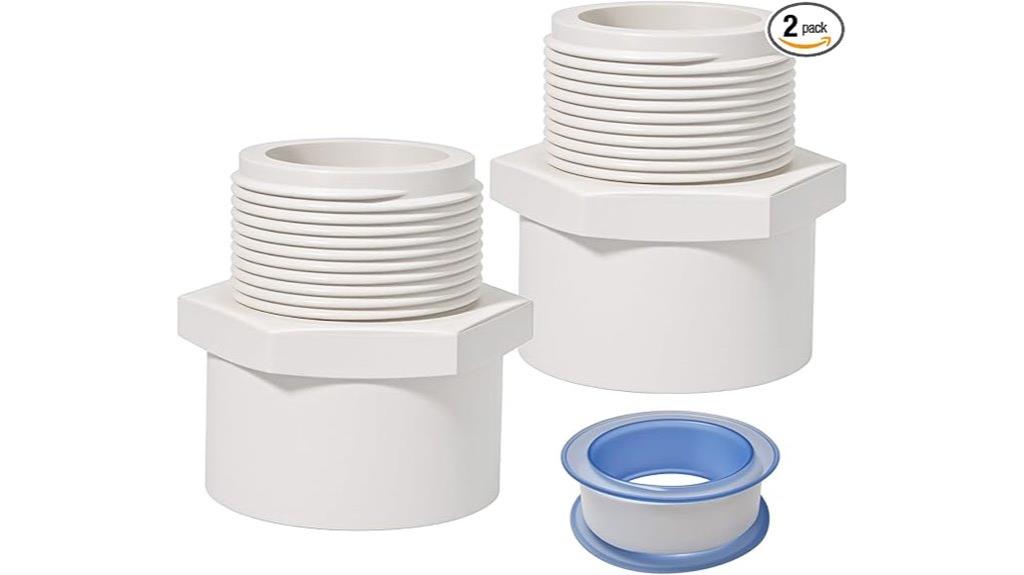2 pack 1 5 pvc fittings