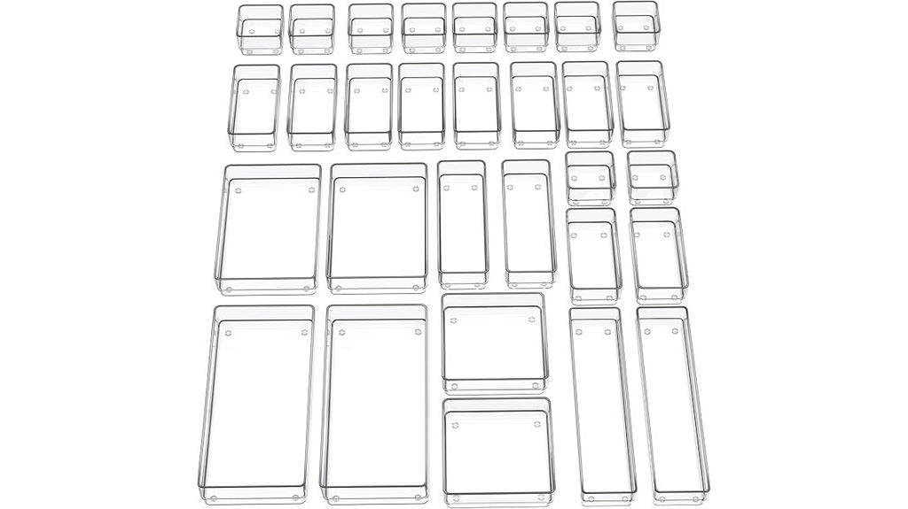30 piece silicone drawer organizer