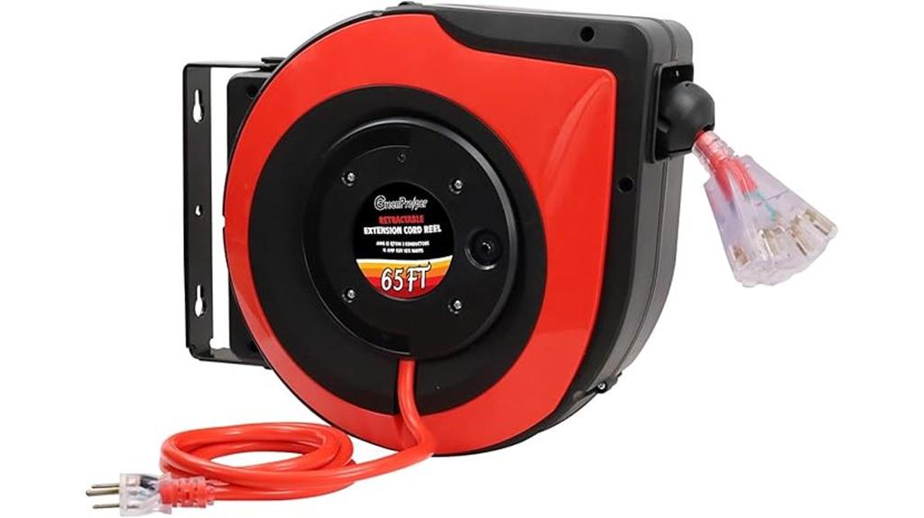 65 foot retractable power strip