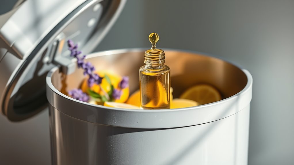 add essential oils and baking soda
