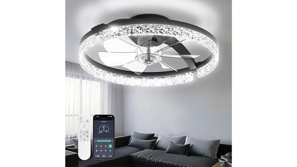 black dimmable ceiling fan