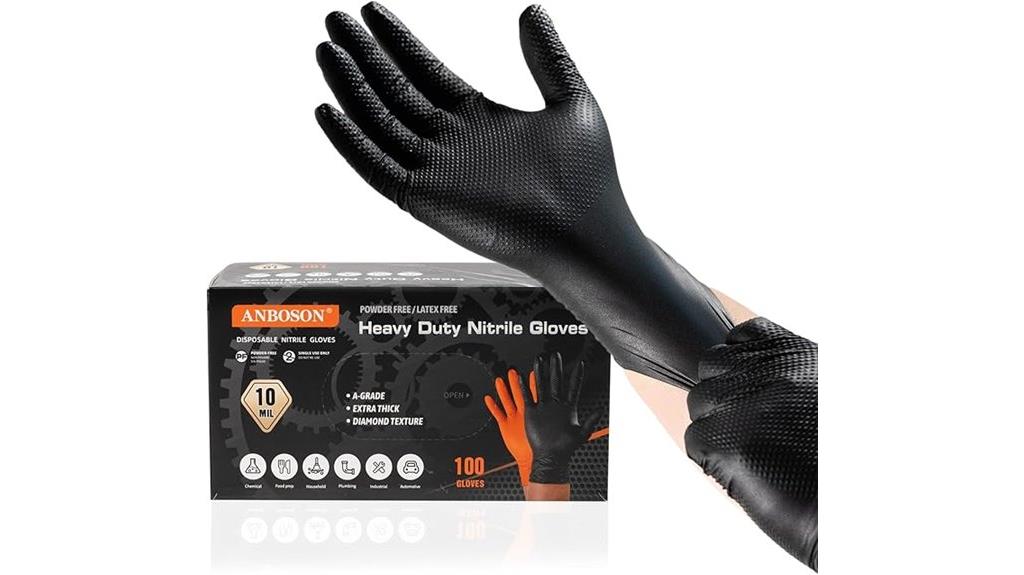 black x large disposable gloves