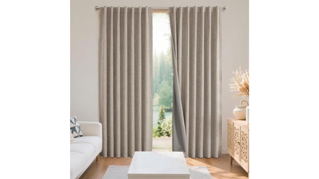 blackout linen bedroom drapes