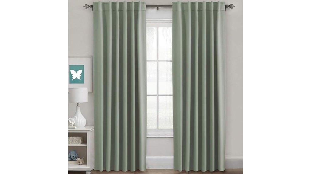 blackout sage curtain panels