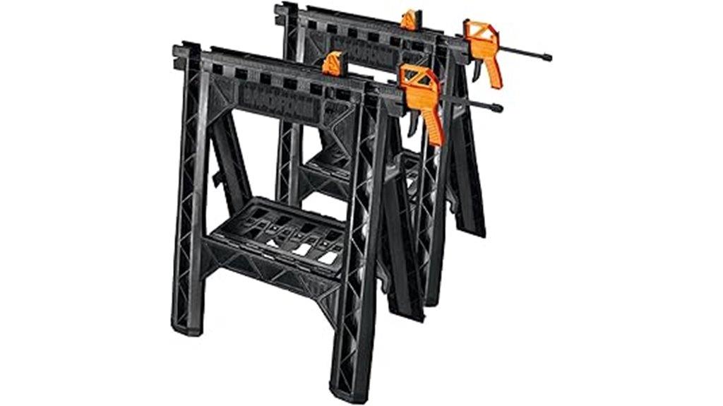 clamping sawhorses with bar