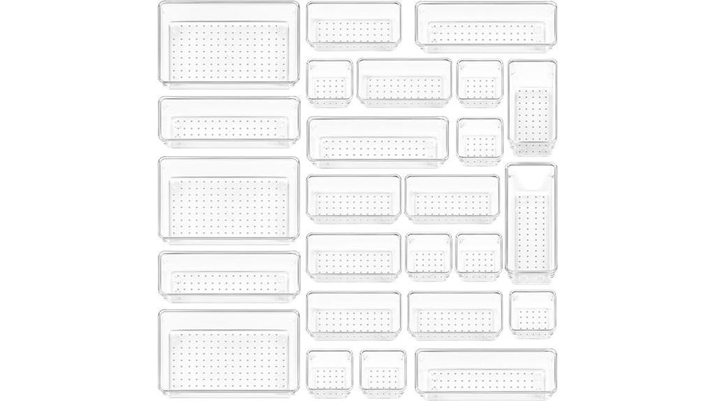 clear plastic drawer organizer