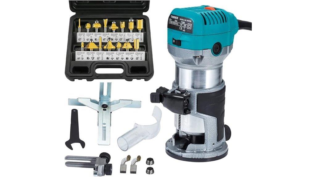 compact router with trimmer