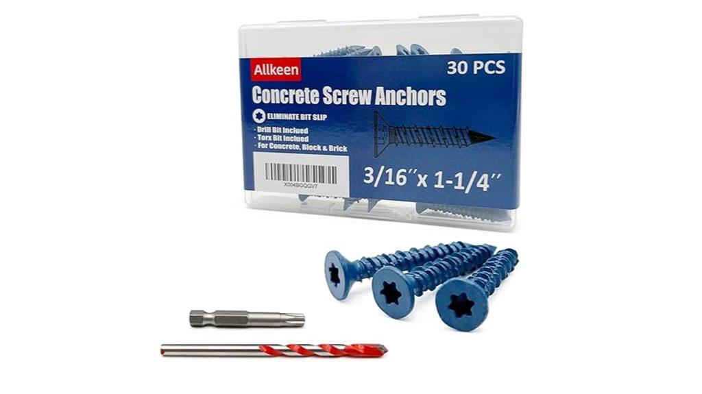 concrete screw set 30 pcs