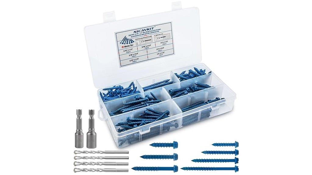 concrete screw set with bits