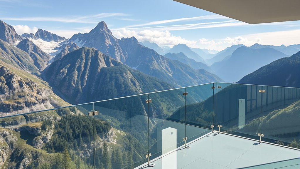 discreet frameless glass mounting
