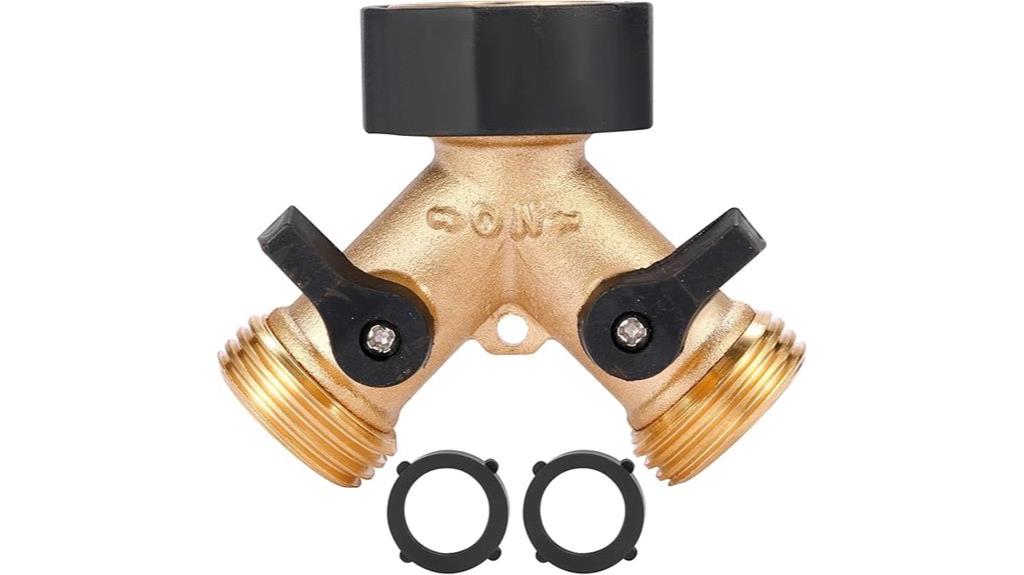 dual brass garden connector