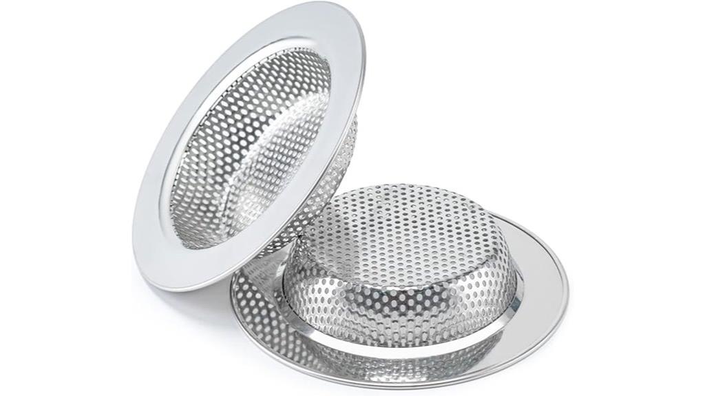 dual kitchen drain strainers