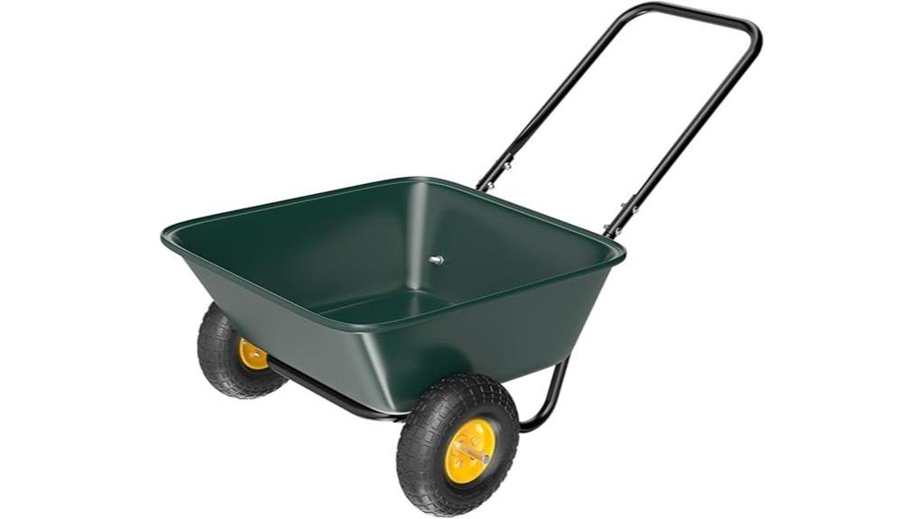 dual wheel gardening cart