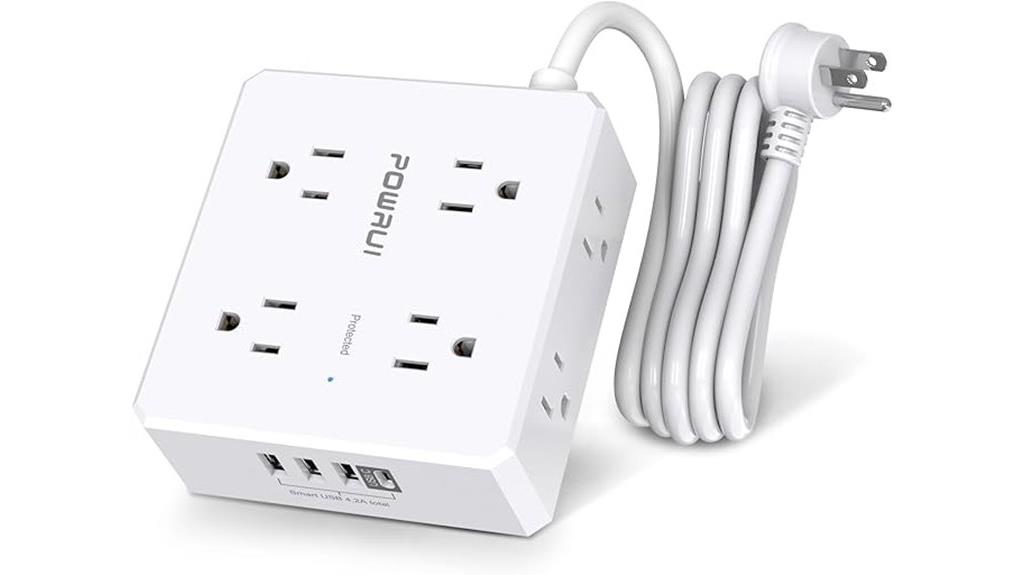 eight outlets four usb