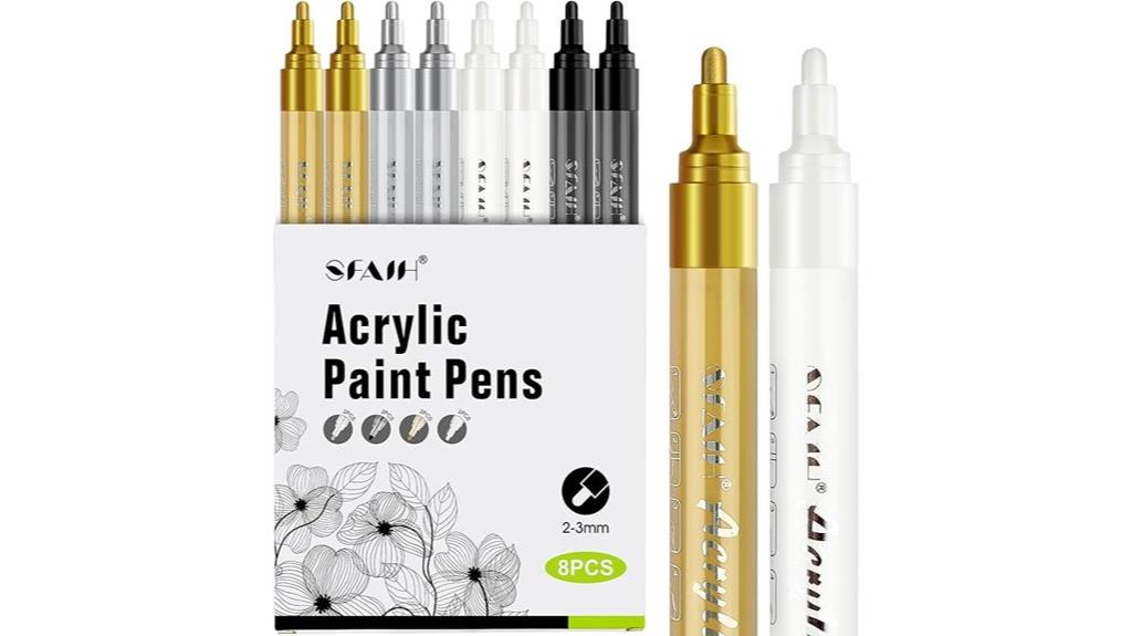eight pack acrylic paint markers