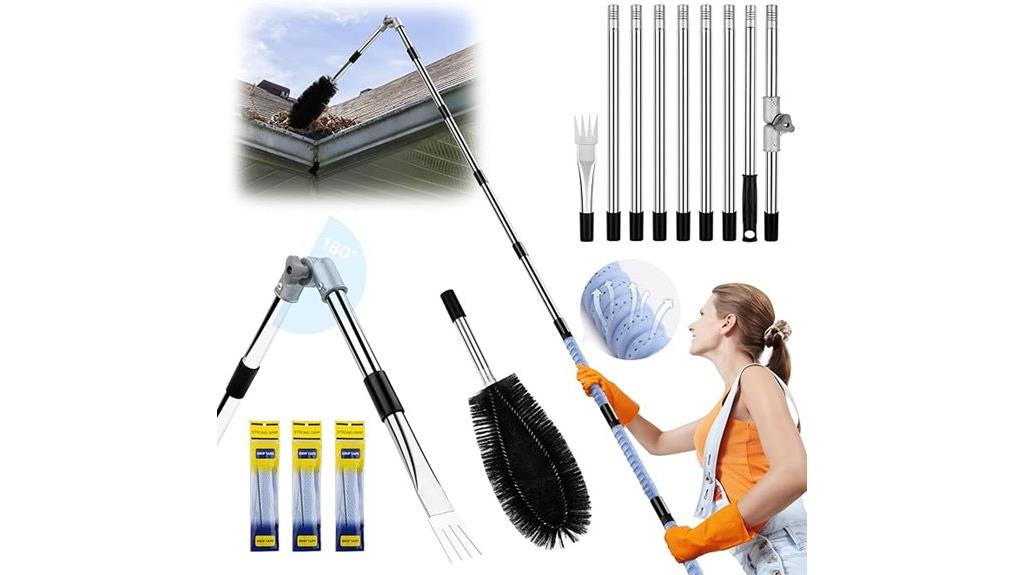 eleven foot gutter cleaning