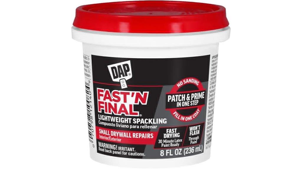 fast drying interior exterior spackle