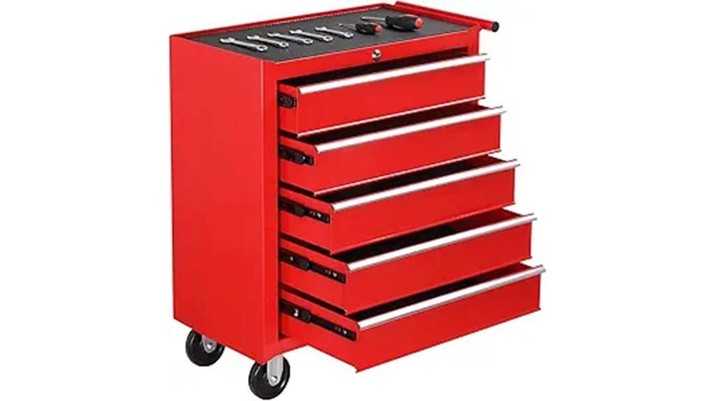five drawer lockable tool chest