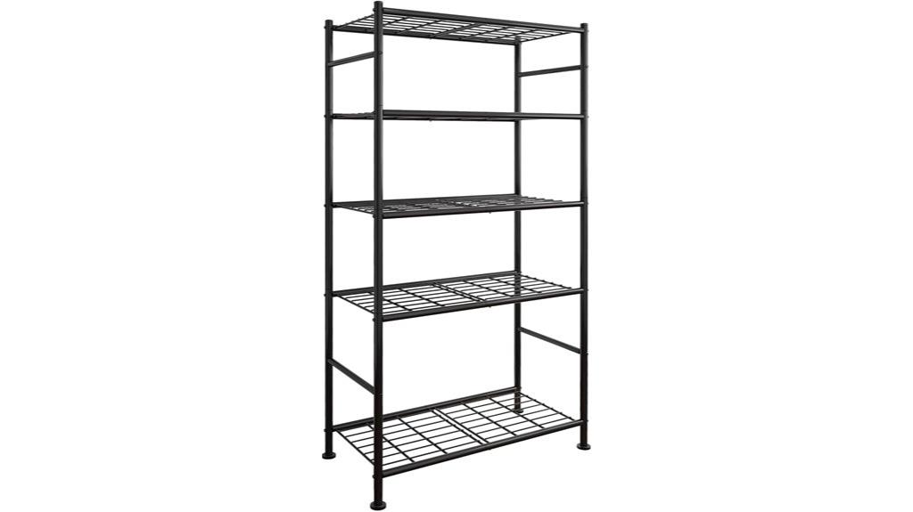 five tier metal storage shelves