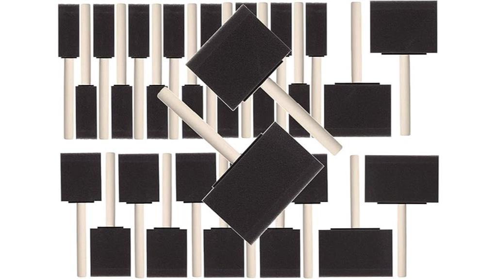 foam brush set wooden