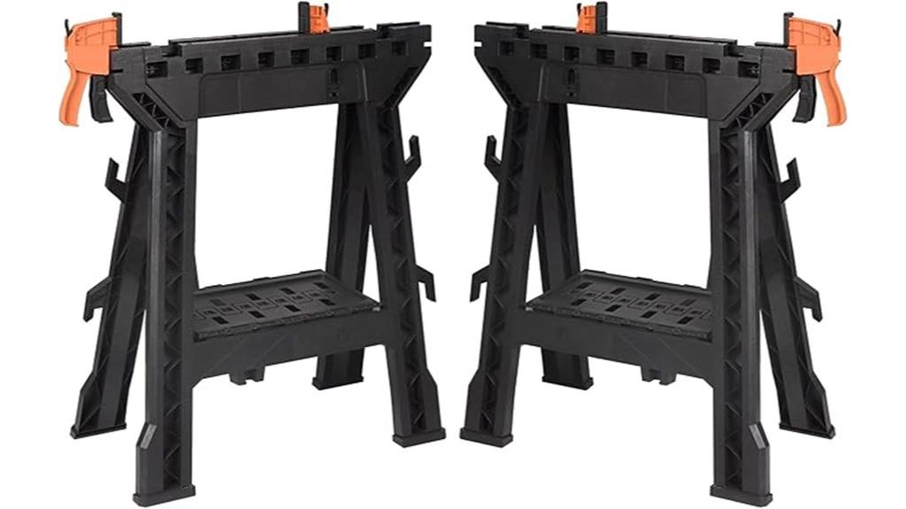 foldable saw horses with clamps