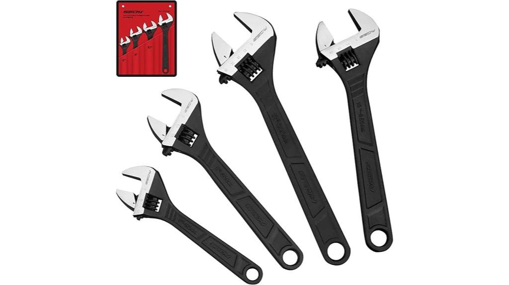 four piece adjustable wrench set