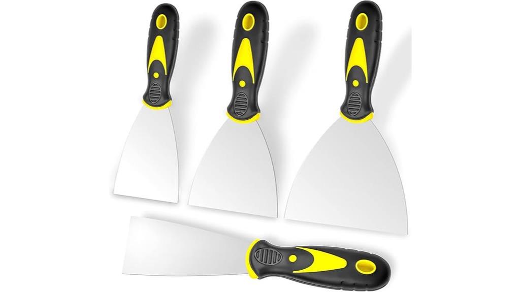 four piece drywall spatula set