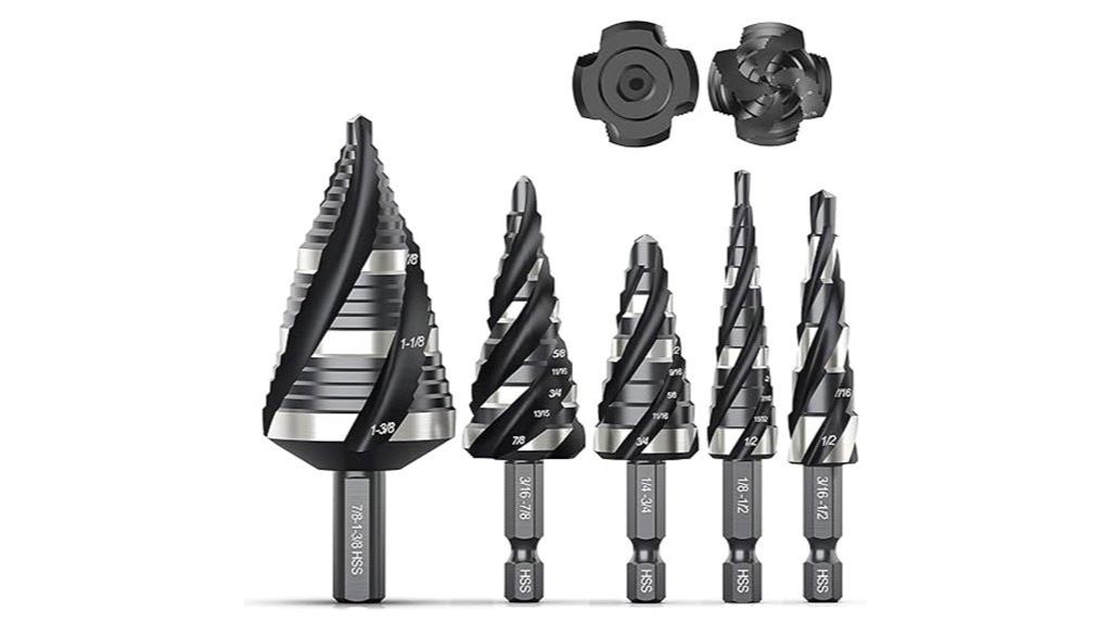 four spiral flute drill bits