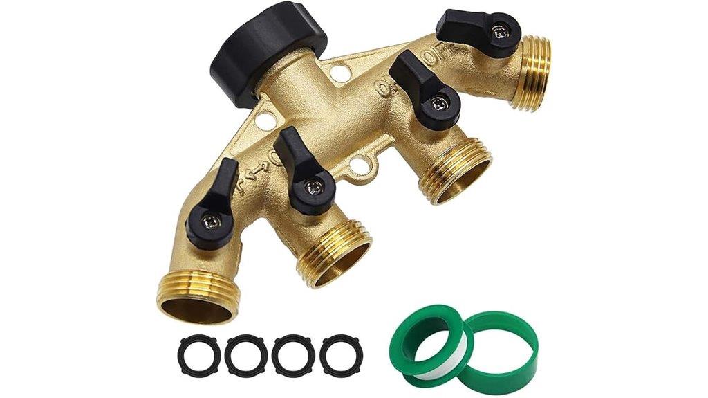 four valve brass splitter