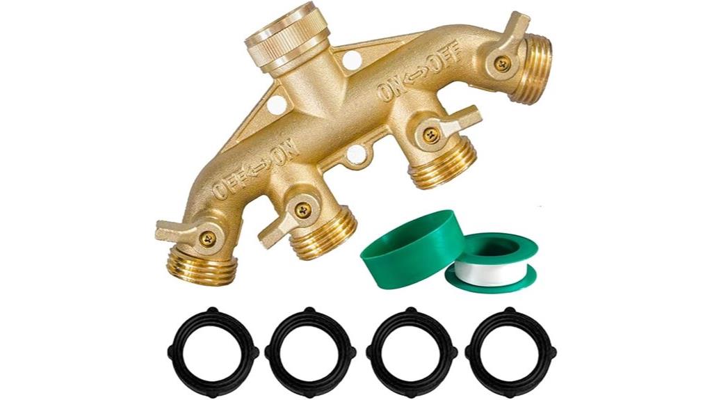 four way garden hose splitter
