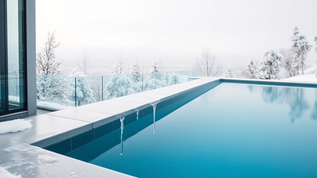 freezing damages vanishing edge pools