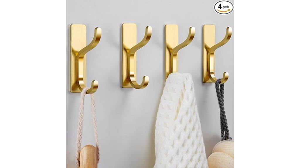 gold self adhesive wall hooks