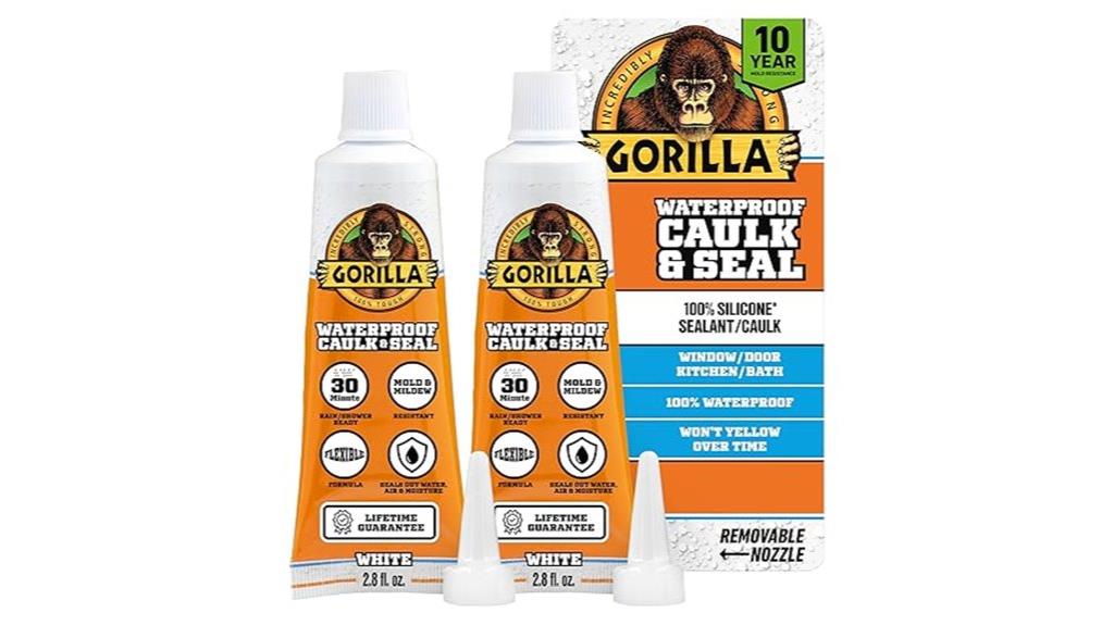 gorilla silicone caulk pack