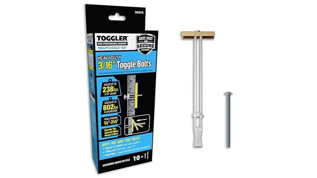 heavy duty drywall toggle bolts