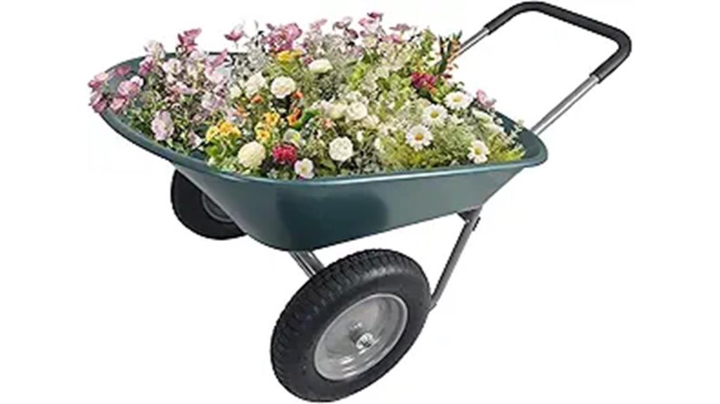 heavy duty dual wheel wheelbarrow