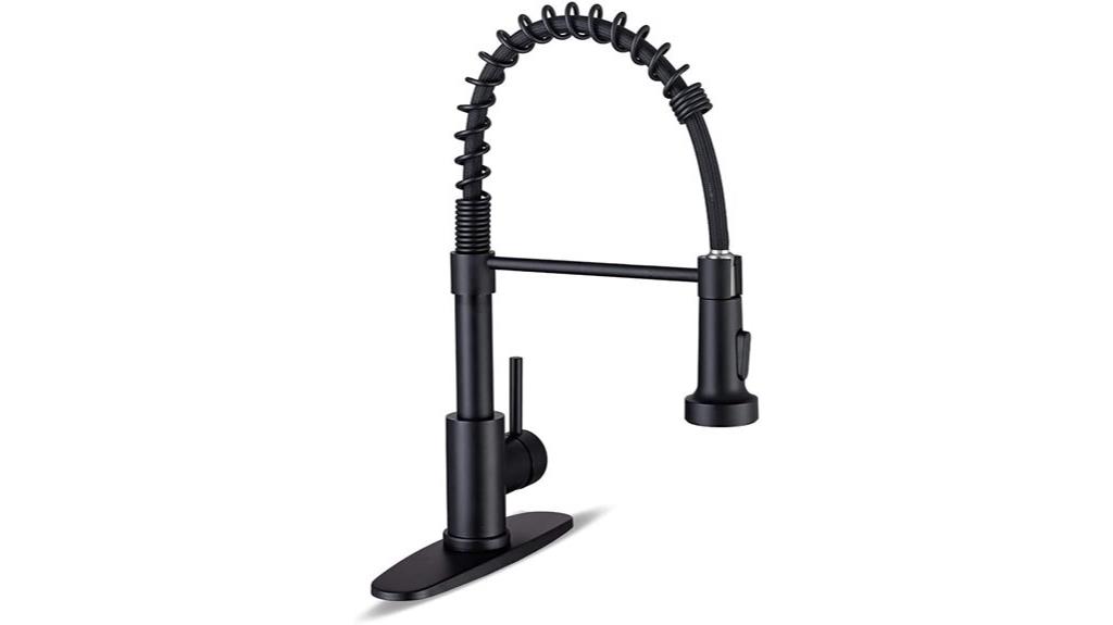 matte black pull down faucet