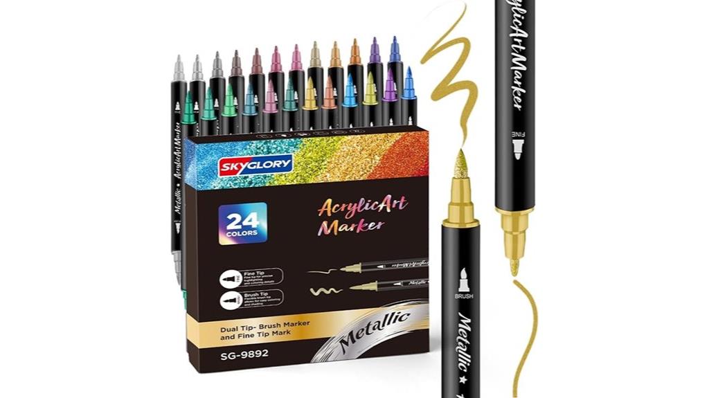 metallic acrylic marker set