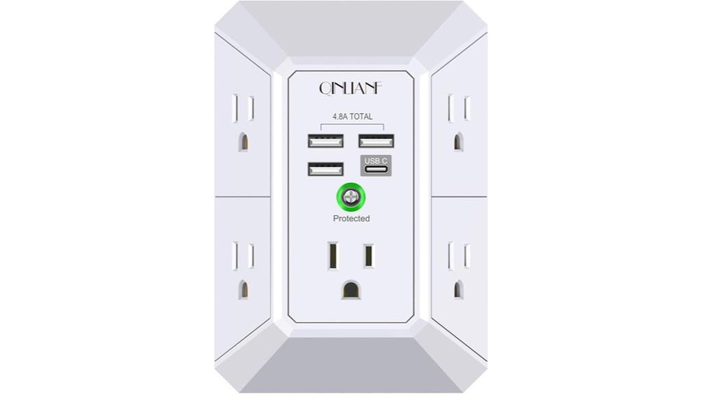 multi outlet usb wall charger