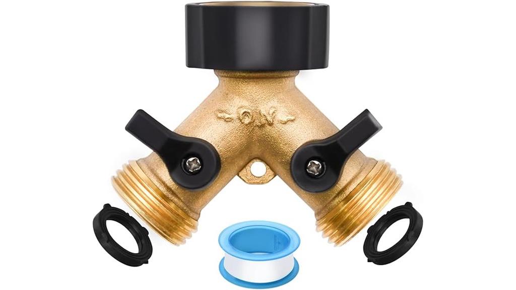 multiple brass hose splitters