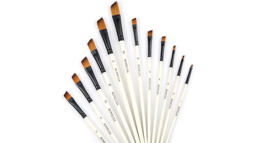 nylon angled watercolor brush