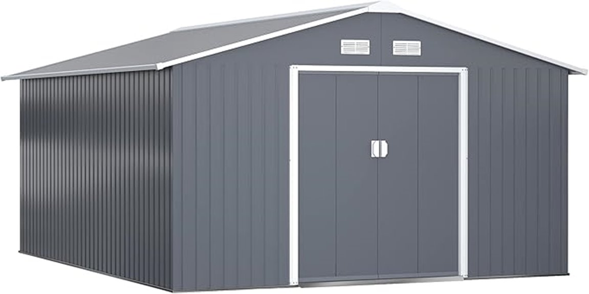 outdoor shed with foundation