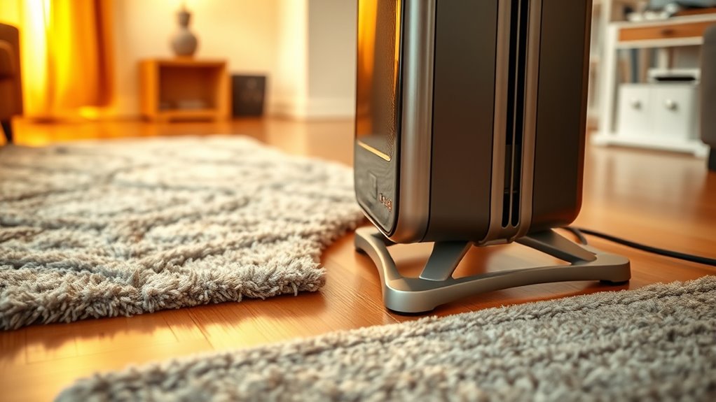 place heater on stable surface